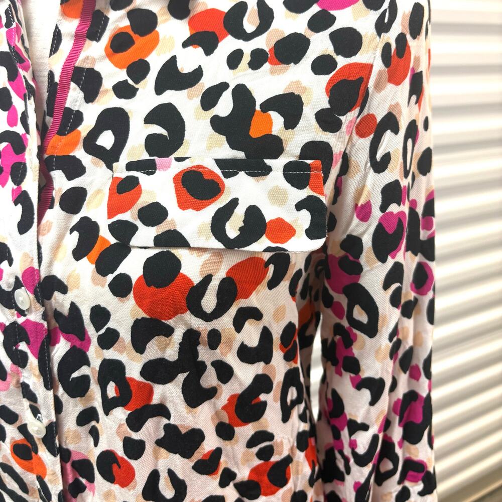 Chicos Blouse, Button Up, Animal Print, Pink White Black, Women’s Size 6, - Picture 5 of 6